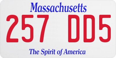 MA license plate 257DD5