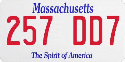 MA license plate 257DD7