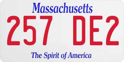 MA license plate 257DE2