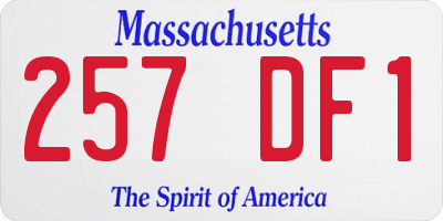 MA license plate 257DF1