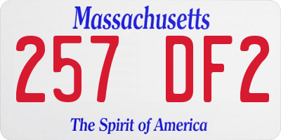 MA license plate 257DF2