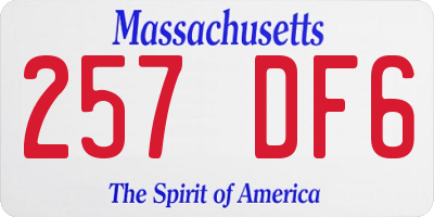 MA license plate 257DF6