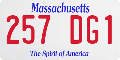 MA license plate 257DG1