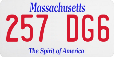MA license plate 257DG6
