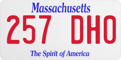 MA license plate 257DH0