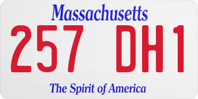 MA license plate 257DH1