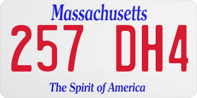 MA license plate 257DH4
