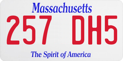 MA license plate 257DH5