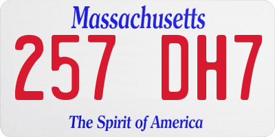 MA license plate 257DH7