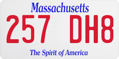 MA license plate 257DH8