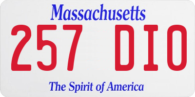 MA license plate 257DI0