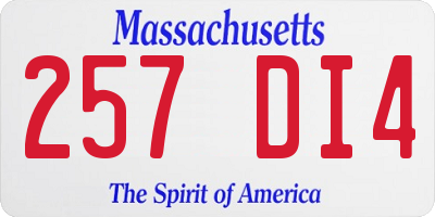 MA license plate 257DI4