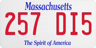 MA license plate 257DI5