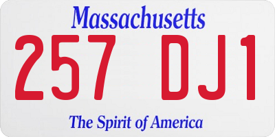 MA license plate 257DJ1