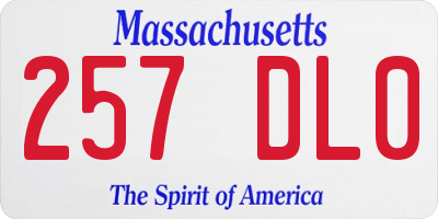 MA license plate 257DL0