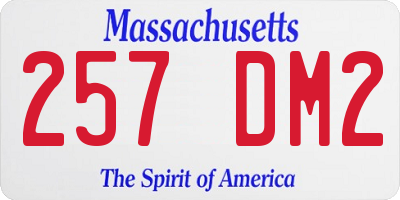 MA license plate 257DM2