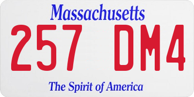 MA license plate 257DM4