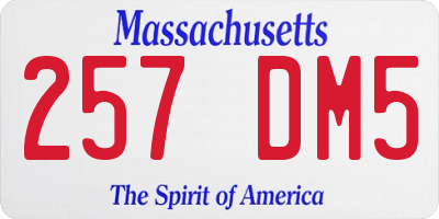 MA license plate 257DM5
