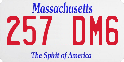 MA license plate 257DM6