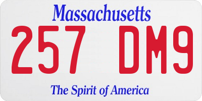 MA license plate 257DM9