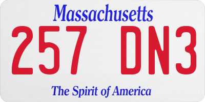 MA license plate 257DN3