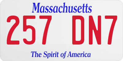 MA license plate 257DN7