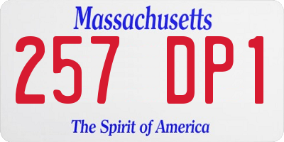 MA license plate 257DP1