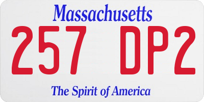 MA license plate 257DP2