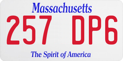MA license plate 257DP6