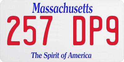 MA license plate 257DP9