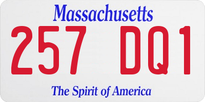 MA license plate 257DQ1