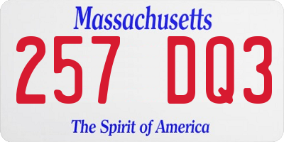 MA license plate 257DQ3