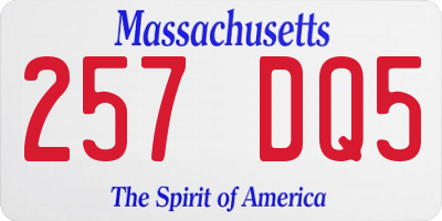 MA license plate 257DQ5