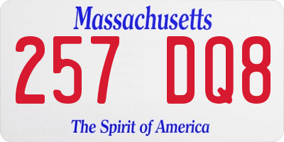 MA license plate 257DQ8