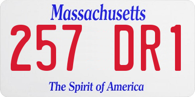 MA license plate 257DR1