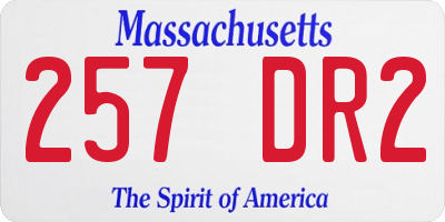 MA license plate 257DR2