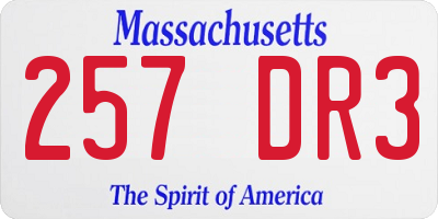 MA license plate 257DR3