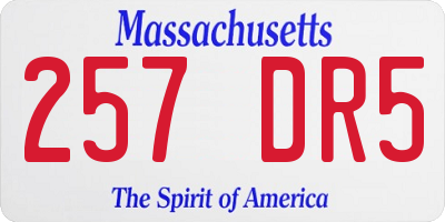MA license plate 257DR5