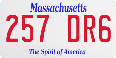 MA license plate 257DR6
