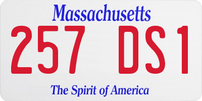 MA license plate 257DS1