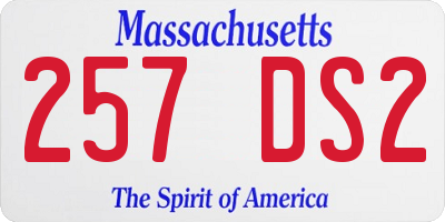 MA license plate 257DS2