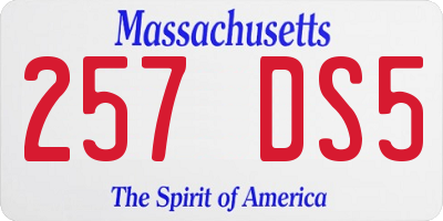 MA license plate 257DS5