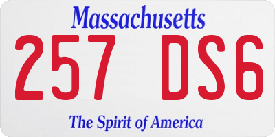 MA license plate 257DS6