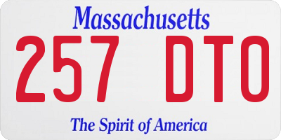 MA license plate 257DT0