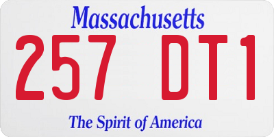 MA license plate 257DT1