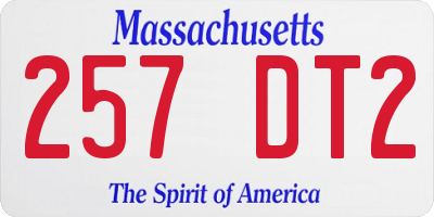 MA license plate 257DT2