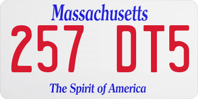 MA license plate 257DT5