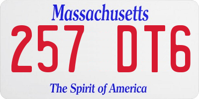 MA license plate 257DT6