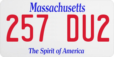 MA license plate 257DU2