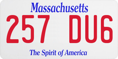MA license plate 257DU6